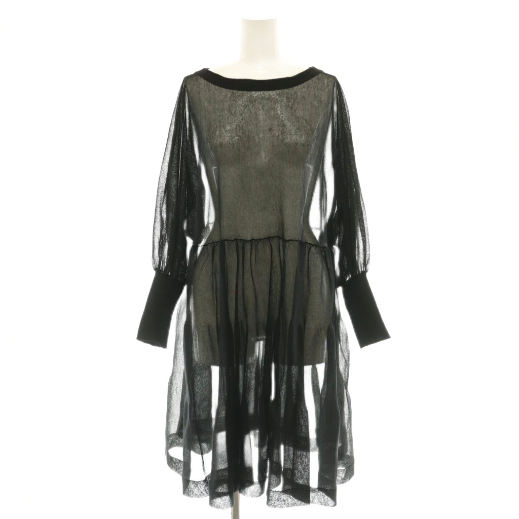 【中古】カレンソロジー Curensology 25SS シアーティアードニットプルオーバー チュニック 長袖 F 黒 ブラック /HS ■OS レディース 【ベクトル 古着】 260608|ブランド古着ベクトルプレミアム店