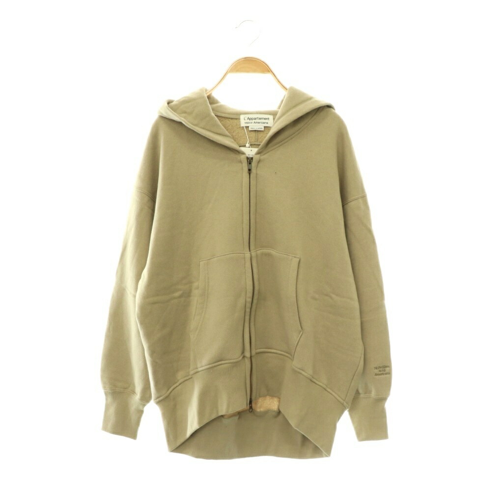 【中古】未当て嵌める品 アメリカーナ AMERICANA 24SS アパルトモン別注 WIDE FULLZIP HOODIE フーディー パーカー ジップアップ ベージュ /HK ■os レディース 【ベクター 古着】 260604
