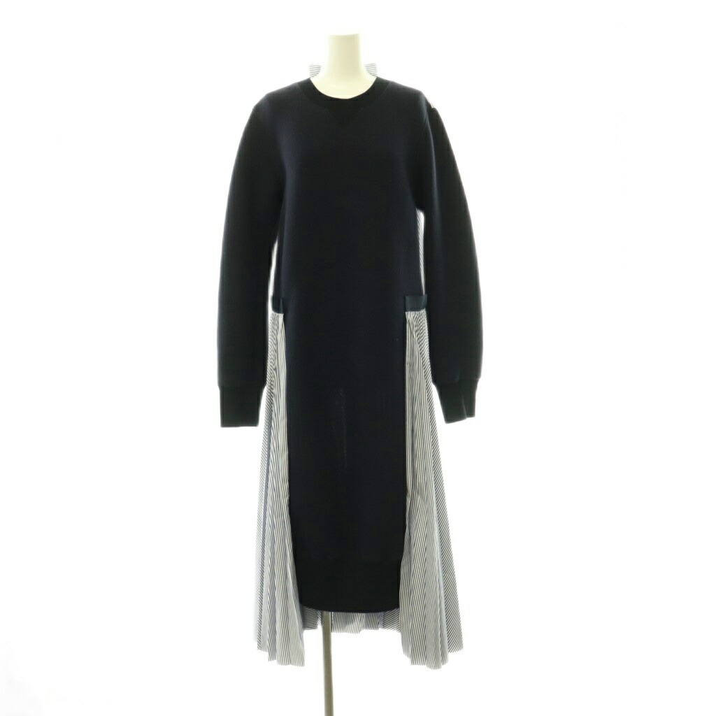 【中古】サカイ sacai 縞模様 縛衣装 流汗 筋目 2 紺 米国海軍 青 青み 白 白いこと 21-05719 レディース 【ベクター 古着】 260604