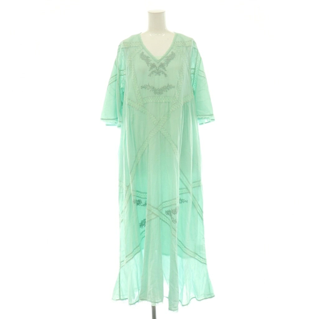【中古】フィータ Pheeta Eliza DRESS 衣裳 ロング 七分袖 2 ペパーミント緑であること /DO ■os ■SH レディース 【ベクター 古着】 260604