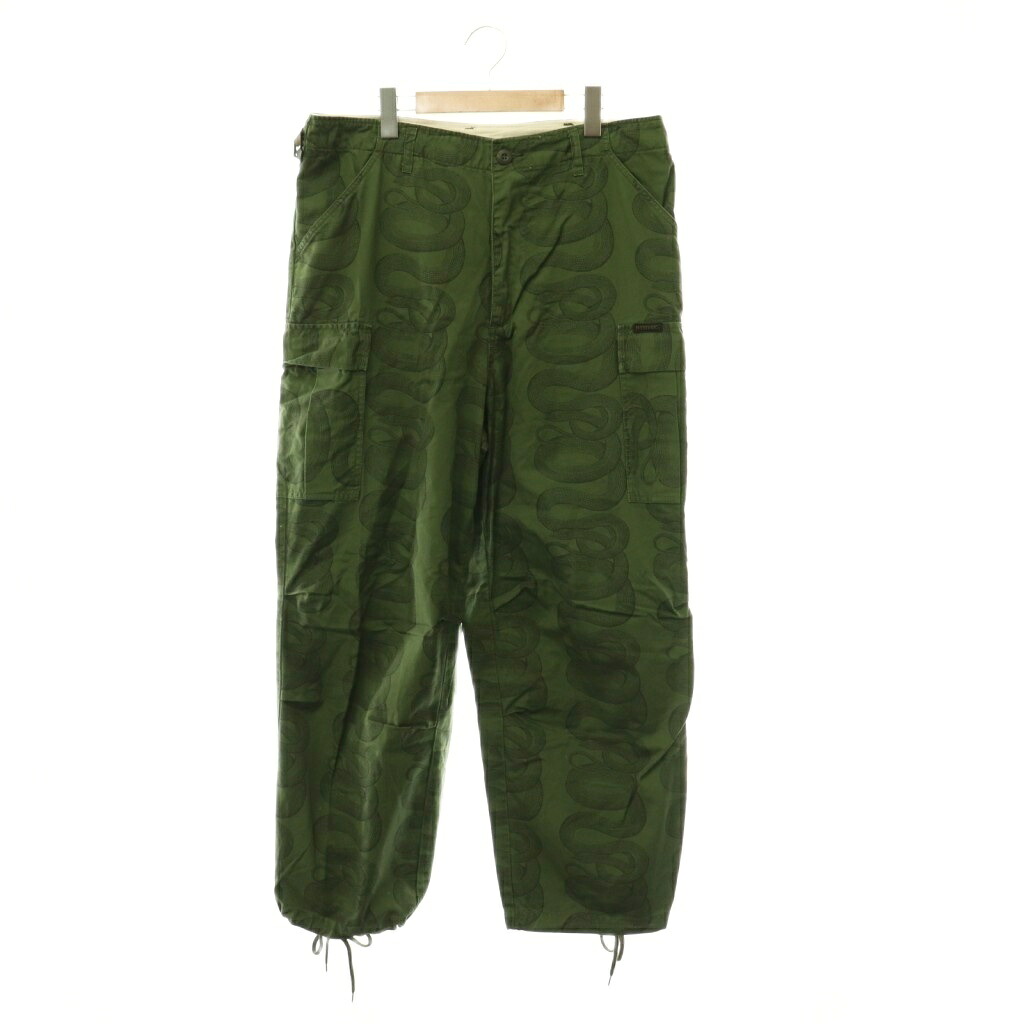 【中古】ヒステリックグラマー HYSTERIC GLAMOUR SNAKE LOOP柄 6ポケットカーゴパンツ ストレート ジッパーフライ L カーキ チャコールグレー /DO ■OS メンズ 【ベクトル 古着】 260608｜ブランド古着ベクトルプレミアム店