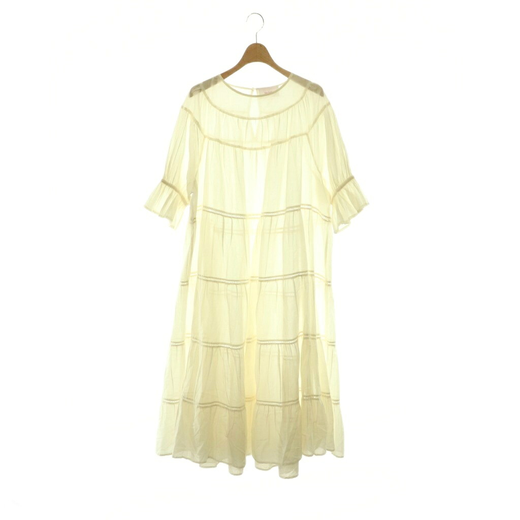 【中古】マーレット Merlette 25AW PARADIS ワンピース ティアード シアー コットン S アイボリー /CX ■OS レディース 【ベクトル 古着】 260616｜ブランド古着ベクトルプレミアム店