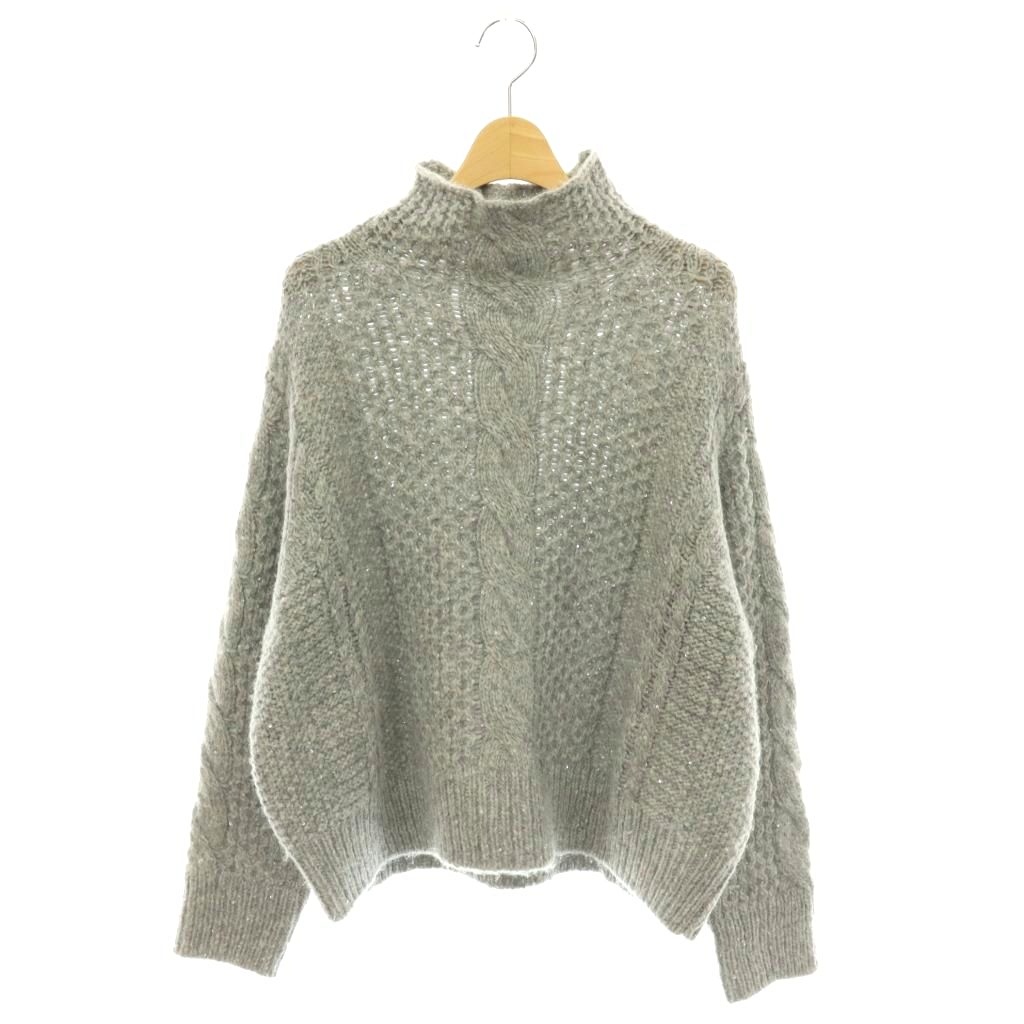 【中古】エブール ebure 24AW スパンコールアルパカリリヤーン ニット セーター グレー /DF ■OS ■SH レディース 【ベクトル 古着】 260611｜ブランド古着ベクトルプレミアム店