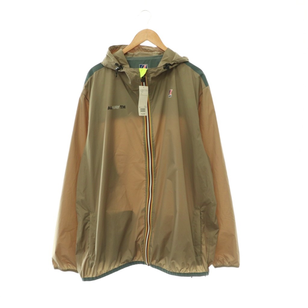 【中古】未使用品 ケーウェイ K-WAY × BEAMS × ALWAYTH CLAUDE ナイロンジャケット パーカー アウター ジップアップ XL ベージュ /NR ■OS ■AD メンズ 【ベクトル 古着】 260609|ブランド古着ベクトルプレミアム店