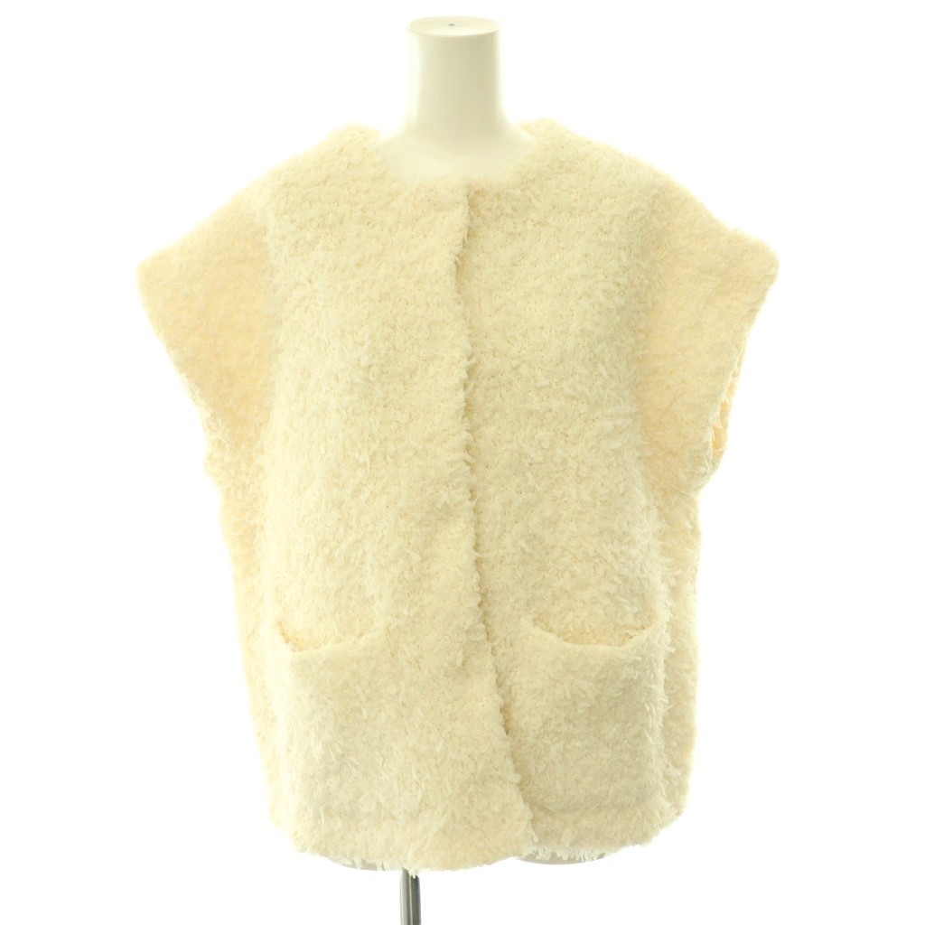 【中古】未使用品 オーガ OHGA MOKE VEST モケベスト ジレ F オフホワイト /DF ■OS レディース 【ベクトル 古着】 260611|ブランド古着ベクトルプレミアム店