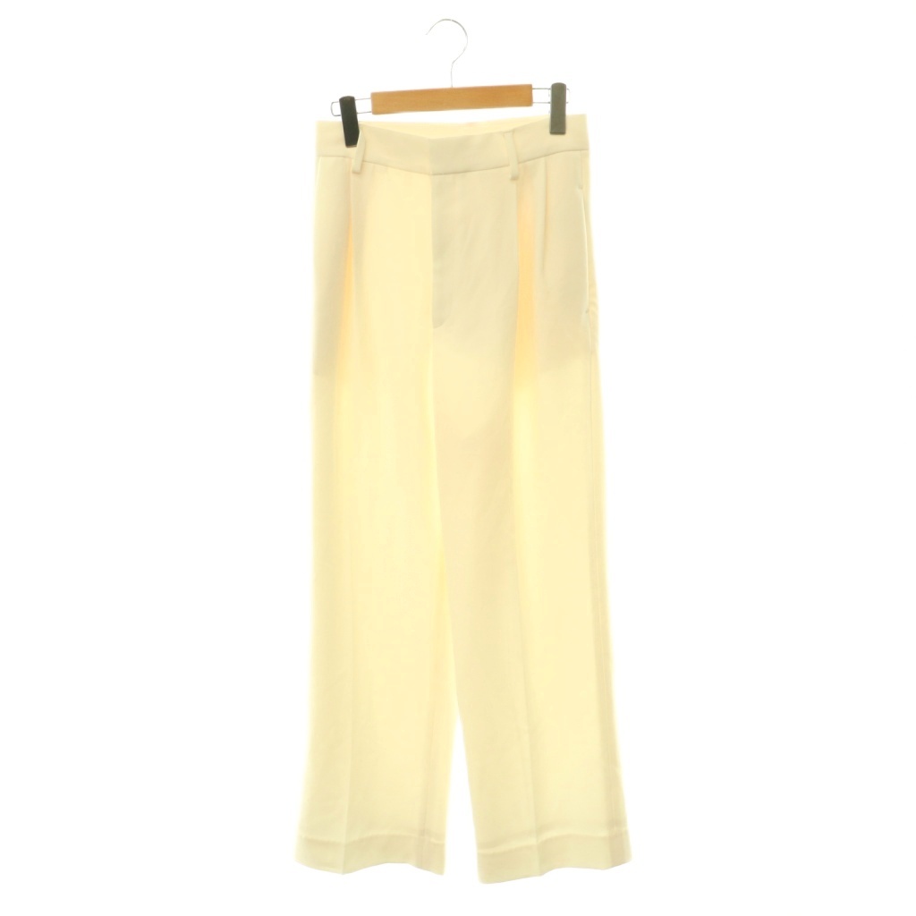 【中古】ミューズ ドゥーズィエム クラス MUSE de Deuxieme Classe 26SS トリアセジョーゼット タックパンツ ストレート ジッパーフライ 36 アイボリー 26030500416010 /NR ■OS レディース 【ベクトル 古着】 260615|ブランド古着ベクトルプレミアム店