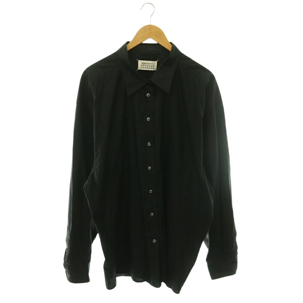 【中古】マルタンマルジェラ 1 Martin Margiela 1 L/Sシャツ ブラウス 長袖 前開き コットン I40 黒 ブラック /NR ■OS ■SH レディース 【ベクトル 古着】 260629|ブランド古着ベクトルプレミアム店