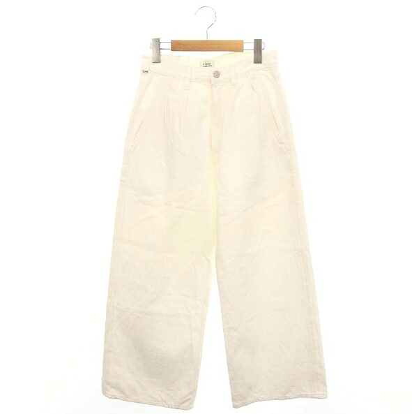 【中古】シチズン オブ ヒューマニティー CITIZENS OF HUMANITY 23SS TUCK DENIM デニムパンツ ジーンズ ワイド 24 白 ホワイト ジップフライ /BB ■OS ▲H 【ベクトル 古着】 260619｜ブランド古着ベクトルプレミアム店