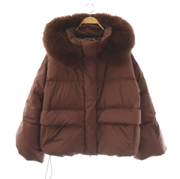 【中古】フレイアイディー FRAY I.D 25AW フードファーショートダウンコート 1 茶 ブラウン アウター フェイクファー ワンカラー /BB ■OS ▲H レディース 【ベクトル 古着】 260620|ブランド古着ベクトルプレミアム店