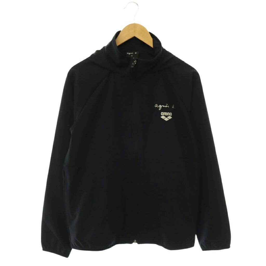 【中古】アニエスベー agnes b. &times;arena アリーナ 25SS ジップアップパーカー ロゴ L ネイビー /CX ■OS メンズ 【ベクトル 古着】 260623｜ブランド古着ベクトルプレミアム店