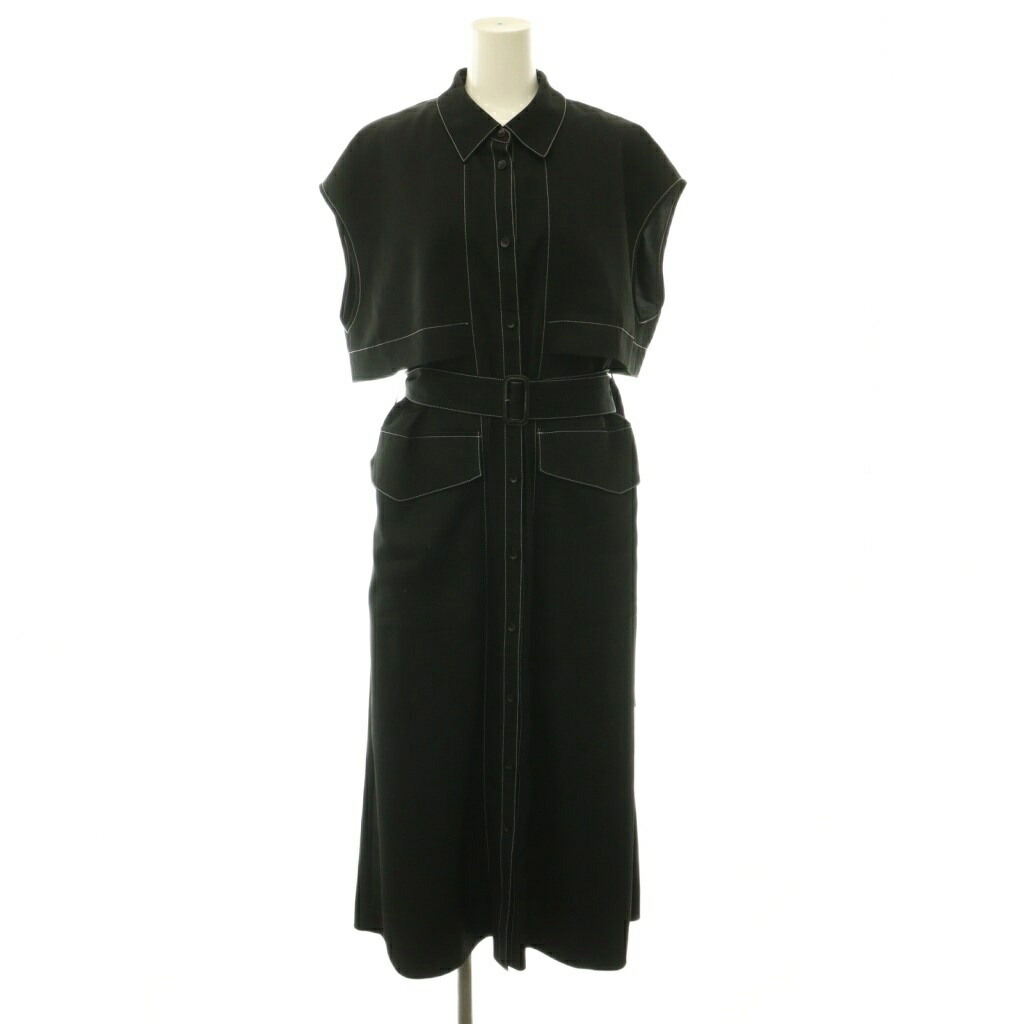 【中古】アドーア ADORE 24SS ドライストレッチツイルワンピース ロング 38 ブラック /HK ■OS レディース 【ベクトル 古着】 260701｜ブランド古着ベクトルプレミアム店