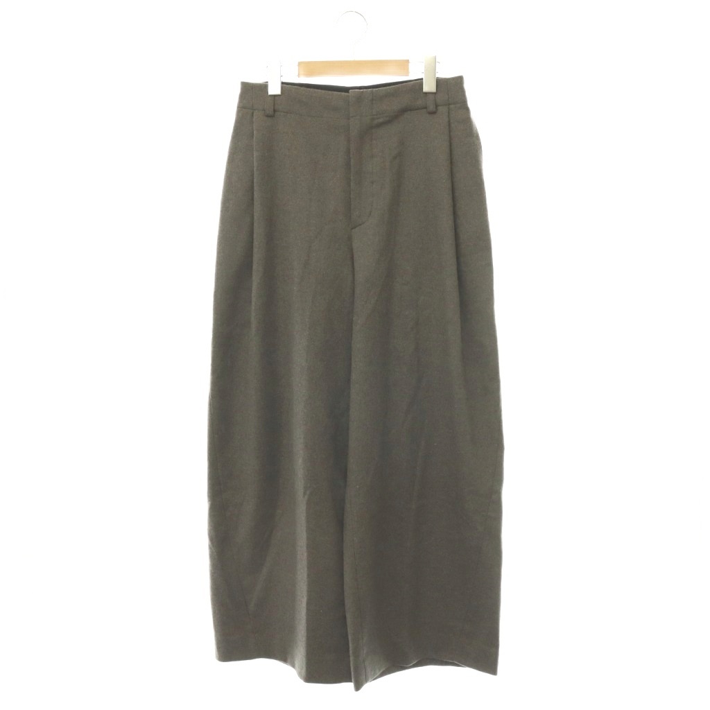 【中古】カレンソロジー Curensology 24AW ウールトップツィードパンツ ワイド タック 38 グレー /HK ■OS レディース 【ベクトル 古着】 260713|ブランド古着ベクトルプレミアム店