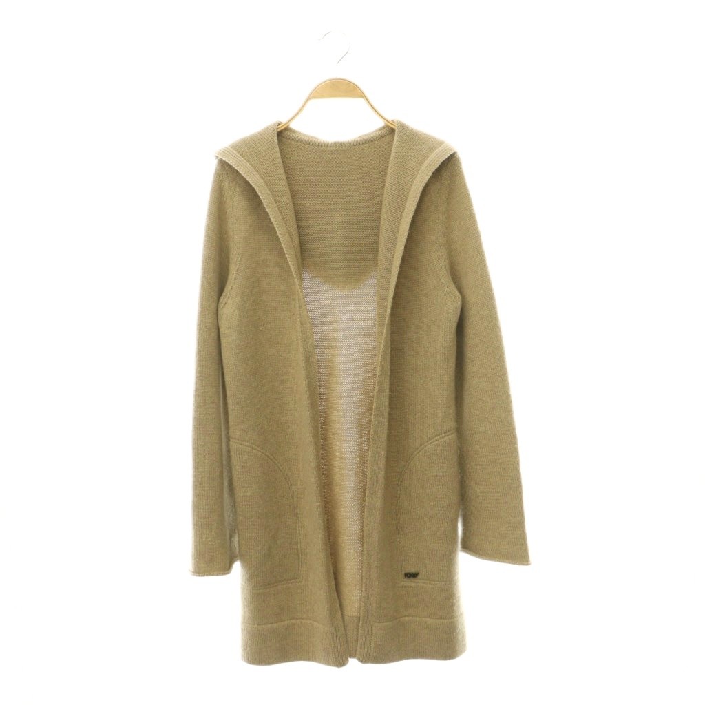 【中古】フォクシー FOXEY 37825 カシミヤ フーデッドニットカーディガン 長袖 ベージュ /HK ■OS レディース 【ベクトル 古着】 260723｜ブランド古着ベクトルプレミアム店