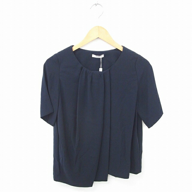 【中古】未当て嵌める品 クラネ CLANE 引き船付き添い人 カットソー トップ タック ティーシャツ 半袖 36 米国海軍 紺 /TT レディース 【ベクター 古着】 251122