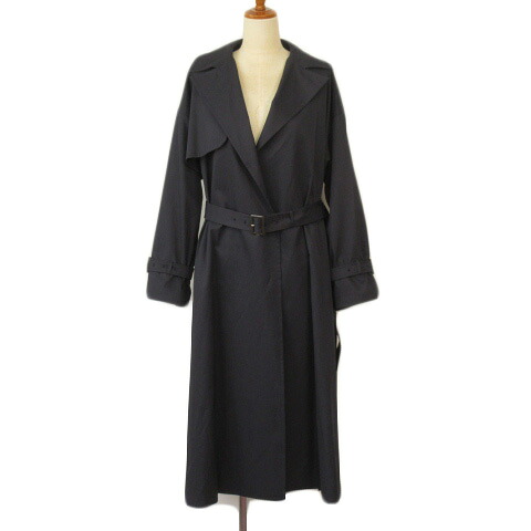 【中古】ミッシェルクラン MICHEL KLEIN 洗えるAライントレンチコート 22SS 38 紺 ネイビー レディース 【ベクトル 古着】 231102｜ブランド古着ベクトルプレミアム店