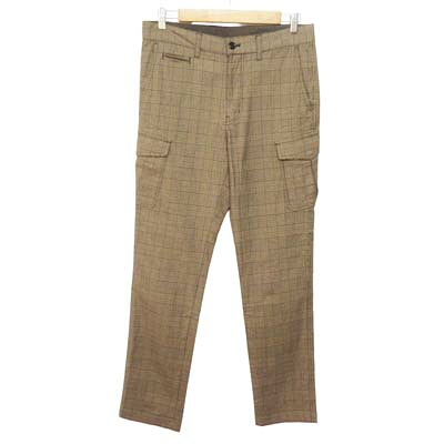 【中古】タケオキクチ TAKEO KIKUCHI パンツ カーゴポケット グレンチェック ストレッチ コットン ポリウレタン 3 ブラウン 茶 メンズ 【ベクトル 古着】 251226