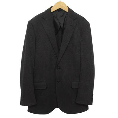 【中古】ニューヨーカー NEWYORKER ジャケット テーラード ヘリンボーン 3ボタン アクリル ポリエステル リヨセル ウール LL チャコールグレー メンズ 【ベクトル 古着】 251224