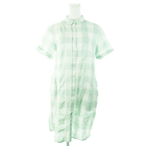 ケイビーエフ Kbf アーバンリサーチ ワンピース シャツ ひざ丈 半袖 麻混 リネン混 チェック F 緑 グリーン Ah11 レディース 2711 かわいい ケイビーエフ Kbf アーバンリサーチ ワンピース シャツ ひざ丈 半袖 麻混 リネン混 チェック F 緑 グリーン Ah11 レディース 2711 かわいい