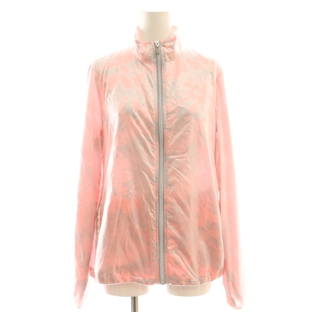 【中古】ランバン スポール LANVIN SPORT ナイロン上衣 前掛け ジップアップ 裏地総柄 40 白 白いこと サクラ色 黒 黒いこと /CX ■GY53 レディース 【ベクター 古着】 251029 コート・ジャケット-レディースファッション