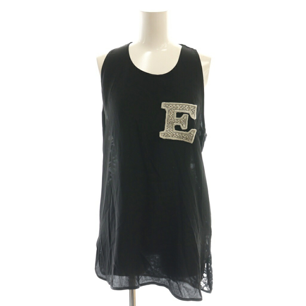 【中古】エルマノシェルビーノ ERMANNO SCERVINO ノースリーブカットソー レース 42 黒 ブラック /AT ■OS ■GY57 レディース 【ベクトル 古着】 251114 8,115円