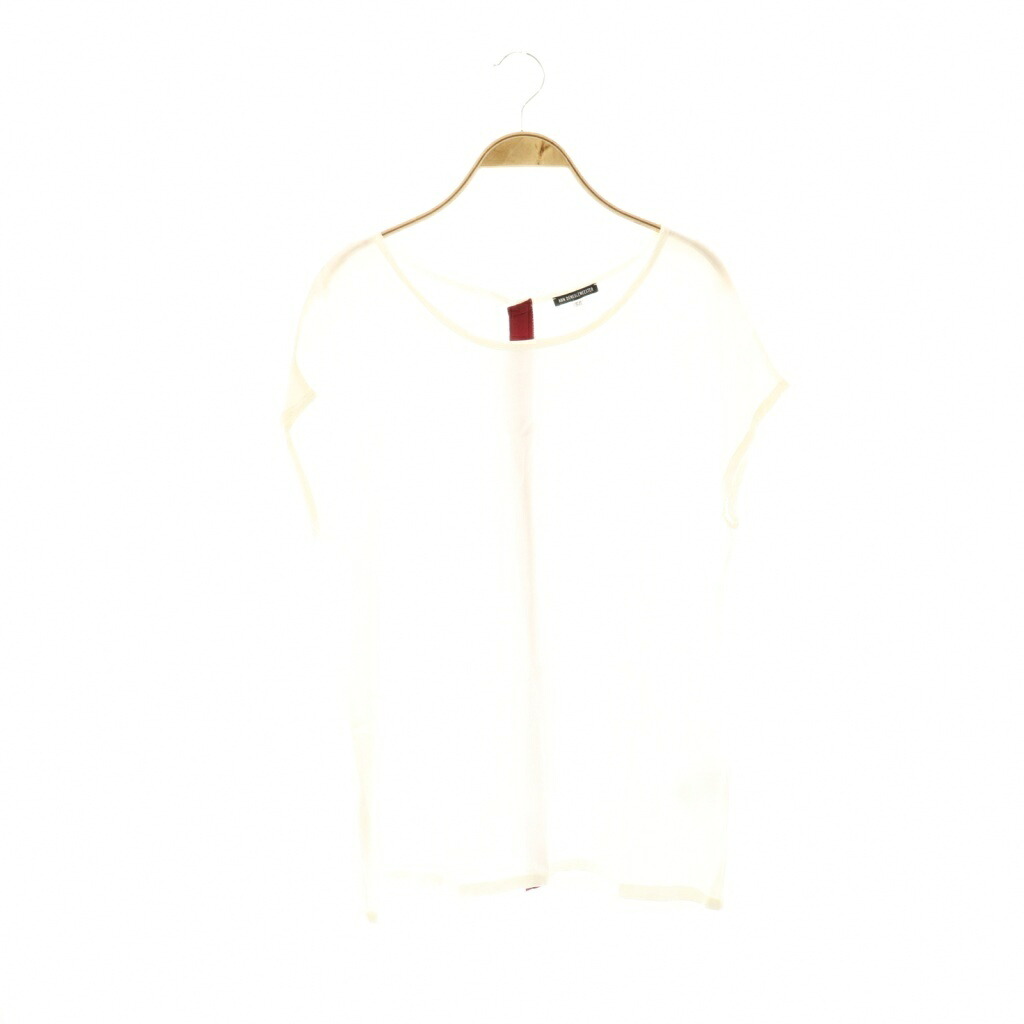 【中古】アンドゥムルメステール ANN DEMEULEMEESTER トップ フレンチ捩り ティーシャツ 38 白いこと /DF ■GY57 レディース 【ベクター 古着】 251202