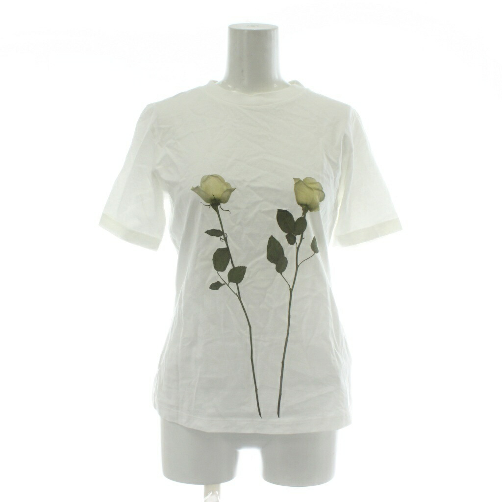 【中古】エムエムシックス メゾンマルジェラ MM6 Maison Margiela 22SS Tシャツ カットソー 半袖 クルーネック 花 フラワー ロゴ プリント S 白 ホワイト /XZ ■GY57 レディース 【ベクトル 古着】 260111 10,564円