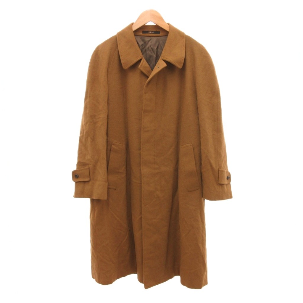 【中古】ダックス DAKS ヴィンテージ ステンカラーコート ロング メルトン カシミヤ 90A4 茶 ブラウン /JS ■GY61 メンズ 【ベクトル 古着】 260127