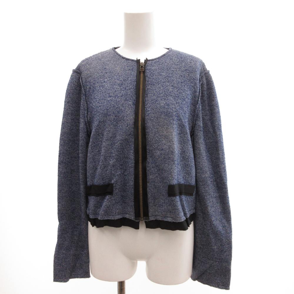【中古】ランバン LANVIN ジップジャケット ブルゾン ノーカラー 38 青 ブルー /JS ■GY61 レディース 【ベクトル 古着】 260202