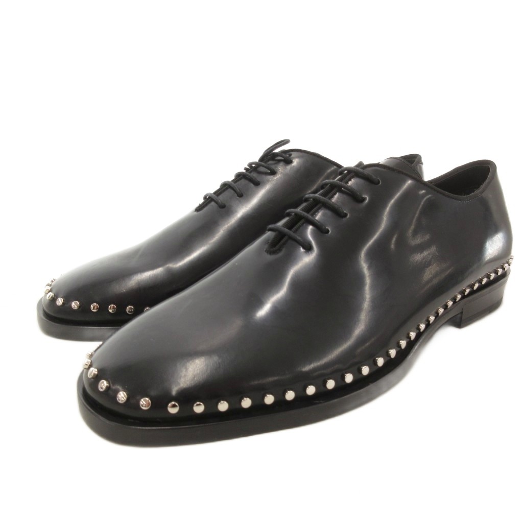 【中古】ジミーチュウ JIMMY CHOO レザースタッズドレスシューズ レースアップ 革靴 レザー 40 黒 ブラック /FF ■GY62 メンズ 【ベクトル 古着】 260213
