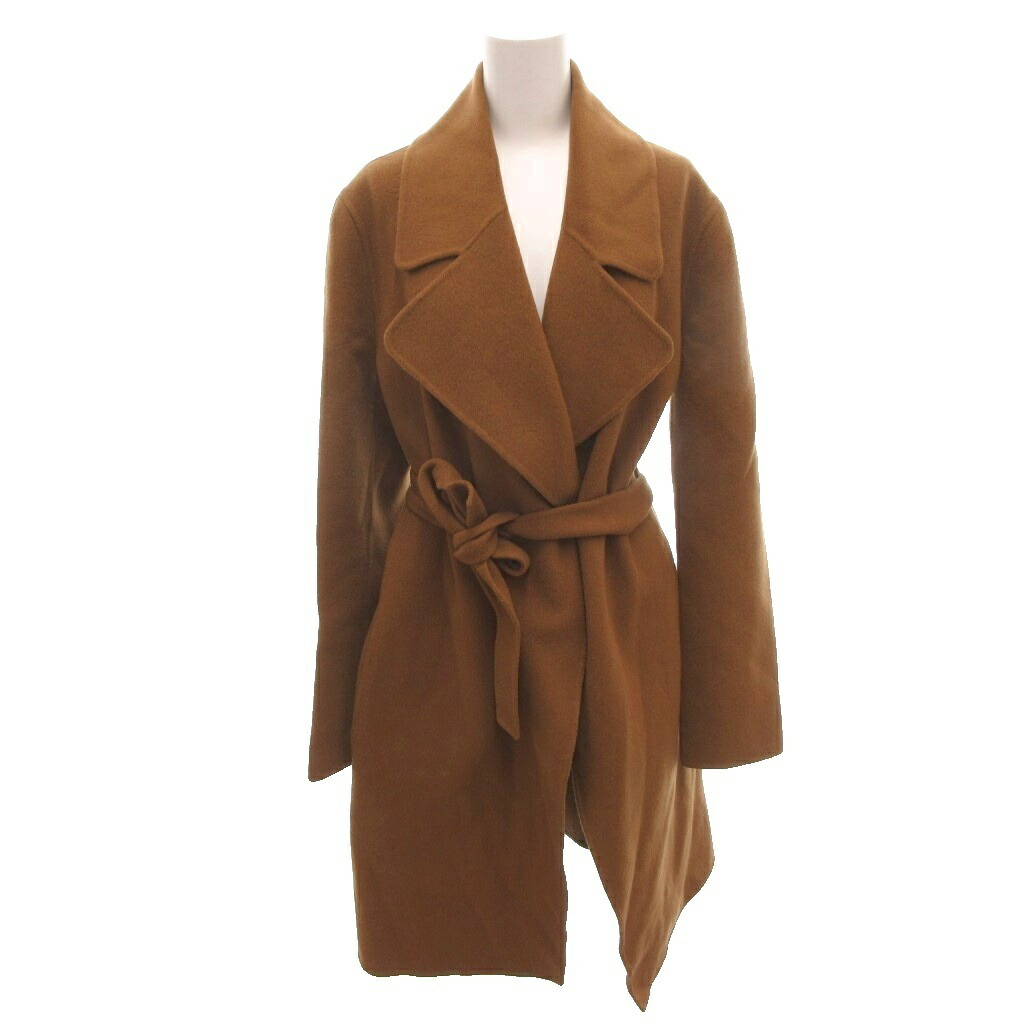 【中古】ヒューゴボス HUGO BOSS ロングコート カシミヤ混 ベルト 38 茶 ブラウン /FF ■GY62 レディース 【ベクトル 古着】 260213