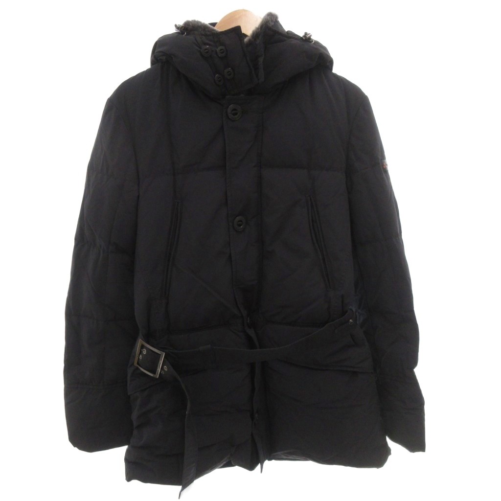 【中古】ピューテリー PEUTEREY ダウンコート フード ラムファー ひざ丈 S 黒 ブラック /FF ■GY62 メンズ 【ベクトル 古着】 260214 15,466円