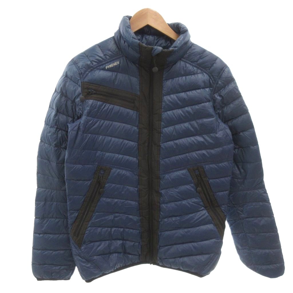 【中古】ピレネックス Pyrenex ダウンジャケット ブルゾン ロゴ M 青 ブルー /FF ■GY62 レディース 【ベクトル 古着】 260214