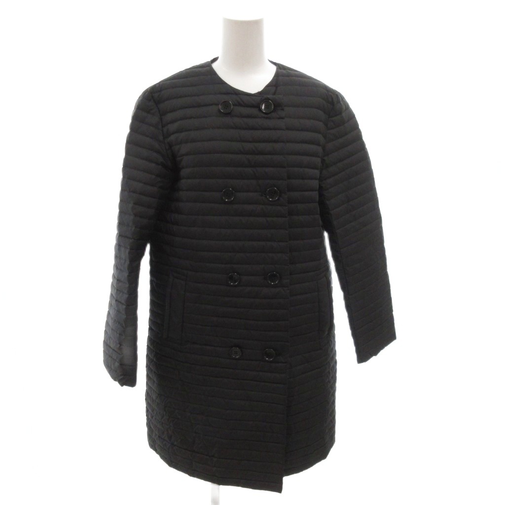 【中古】セオリーリュクス theory luxe ALANA  打ち倒す厚地の外套 否色合い ダブル ひざ丈 40 黒 黒いこと /FF ■GY62 レディース 【ベクター 古着】 260215 コート・ジャケット-レディースファッション