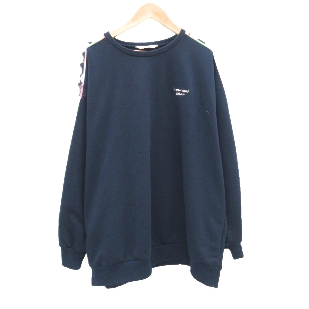 【中古】レオナールスポーツ LEONARD SPORT トレーナー 40 マルチカラー 紺 ネイビー クルーネック 花柄 S52F371731 /HO27 ■GY60 レディース 【ベクトル 古着】 260209