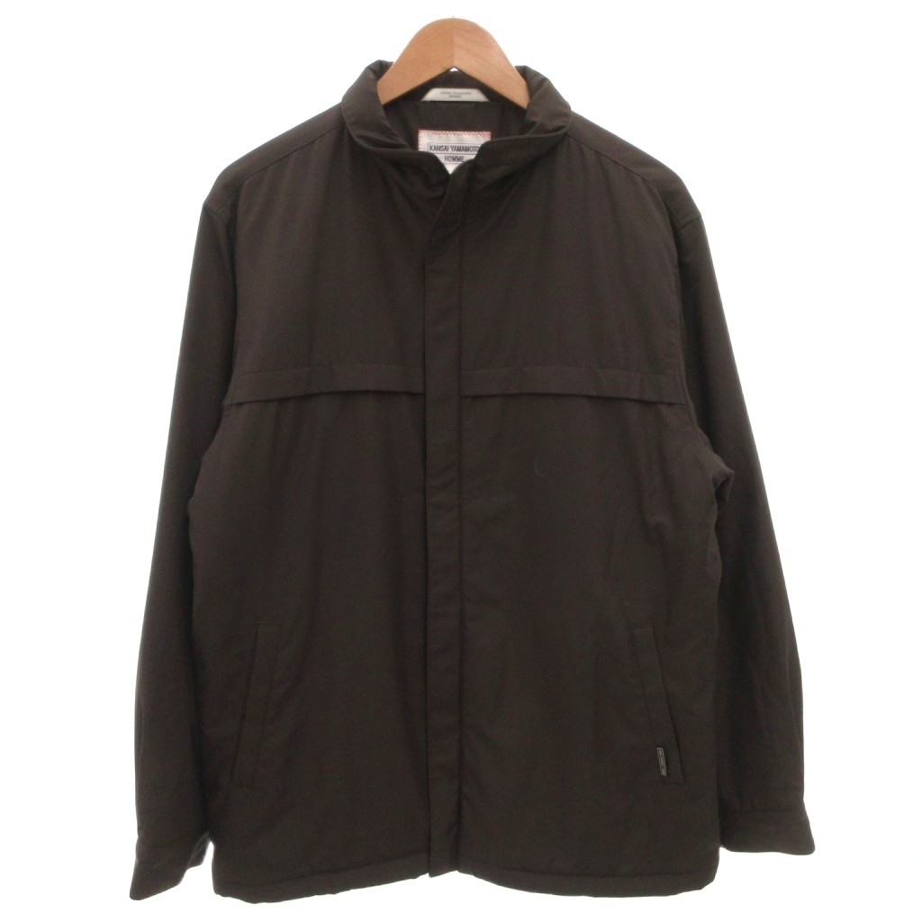 【中古】KANSAI YAMAMOTO HOMME 中綿コート ジップアップ ショート LL 茶 ブラウン /FF ■ECC001 メンズ 【ベクトル 古着】 260405