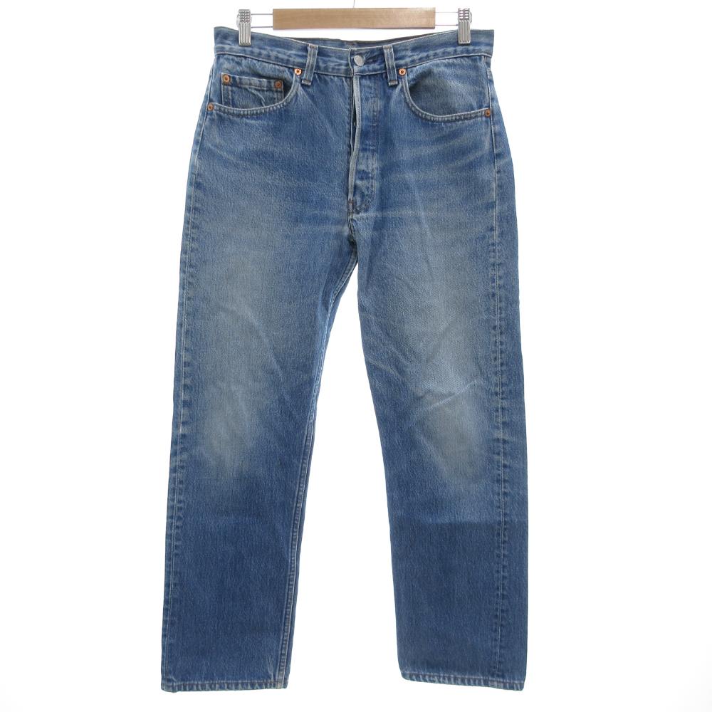 【中古】リーバイス Levi's 501 デニムパンツ ジーンズ ストレート ボタンフライ USA製 ボタン裏524 W33 L32 インディゴブルー /GV ■ECD001 レディース 【ベクトル 古着】 260214