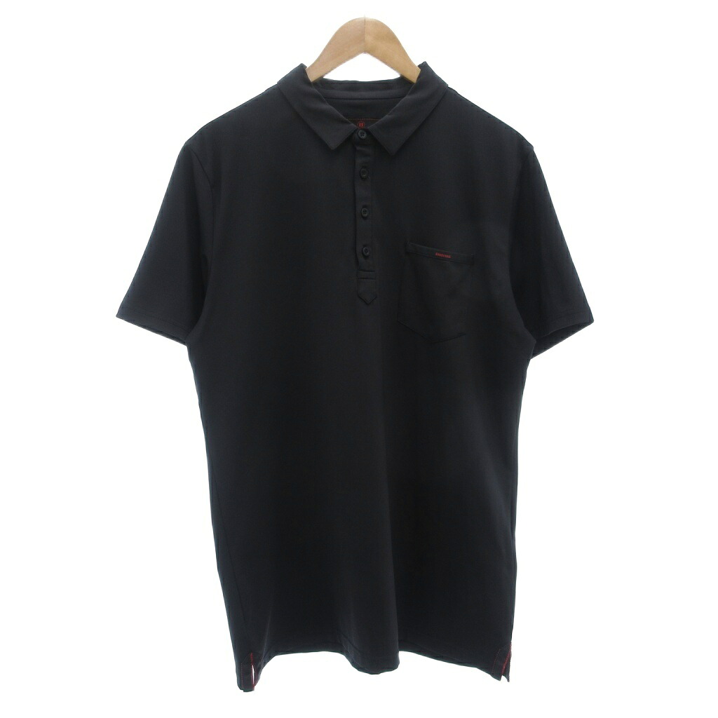 【中古】ブリーフィング BRIEFING minimum COOL SHIRT ポロシャツ ゴルフウェア 半袖 ロゴ ストレッチ L 黒 ブラック BRG221M27 /GV ■ECD001 メンズ 【ベクトル 古着】 260219