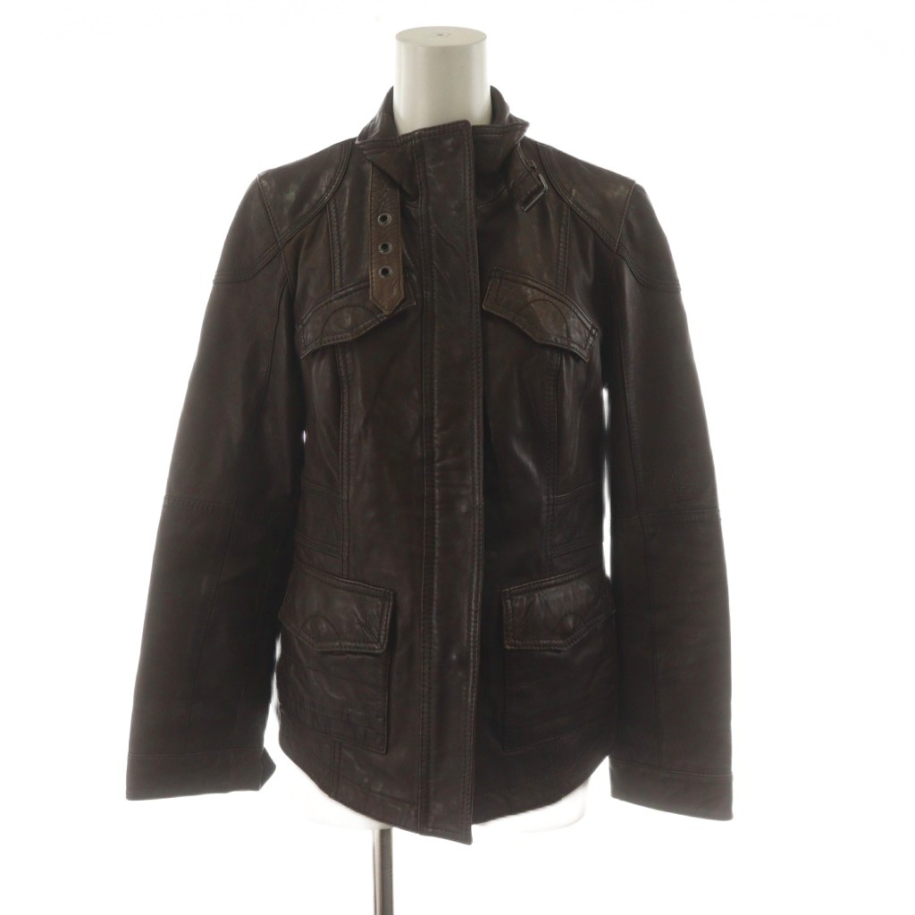 【中古】エディーバウアー EDDIE BAUER レザージャケット 革ジャン ジップアップ PXS 茶 ブラウン 006-8739 /AN47 ■ECD001 レディース 【ベクトル 古着】 260227