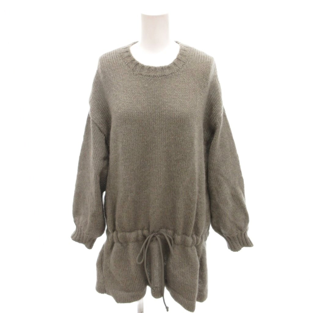 【中古】アンダーカバー UNDERCOVER 19AW 裾絞りニット チュニック モヘヤ混 長袖 ドロップショルダー 1 グレー /YJ ■ECD002 レディース 【ベクトル 古着】 260309
