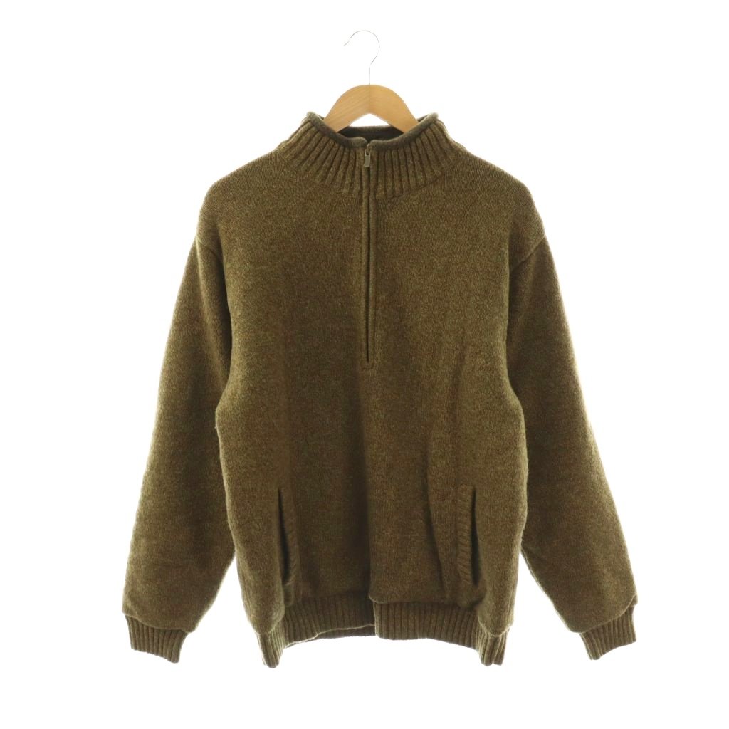 【中古】エルエルビーン L.L.BEAN ニット セーター 長袖 ハーフジップ ウール L カーキ /NR ■ECD002 メンズ 【ベクトル 古着】 260307｜ブランド古着ベクトルプレミアム店
