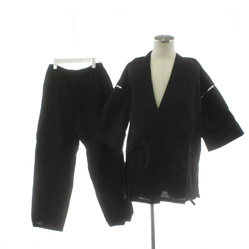 【中古】ジャンポールゴルチエ Jean Paul GAULTIER 甚平 セットアップ イージーパンツ 龍 コットン L 黒 ブラック IMPTNM1920000 /AN63 ■ECD002 メンズ 【ベクトル 古着】 260309