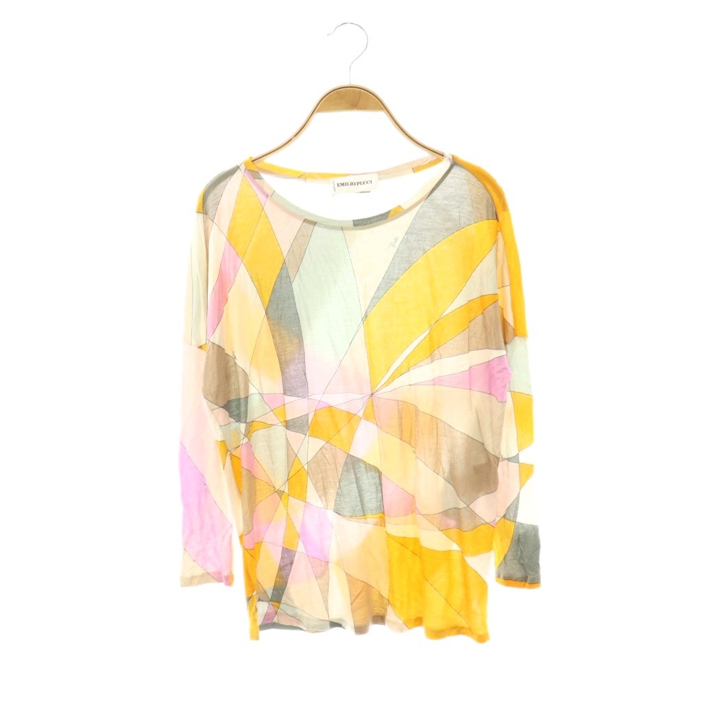 【中古】エミリオプッチ EMILIO PUCCI 総柄カットソー ストレッチ I40 マルチカラー /CX ■ECE003 レディース 【ベクトル 古着】 260317