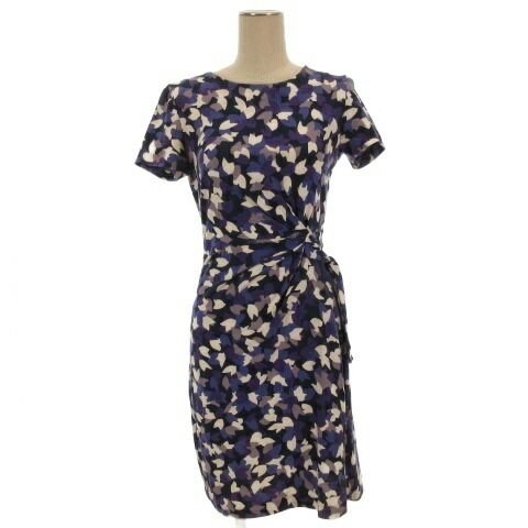 【中古】ダイアンフォンファステンバーグ DIANE von FURSTENBERG ワンピース 半袖 総柄 2 パープル 260317E ■ECE003 レディース 【ベクトル 古着】 260317