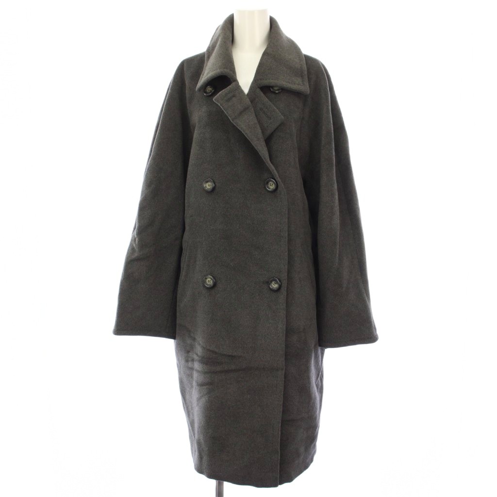 【中古】マックスマーラ MAX MARA ヴィンテージ ロング厚地の外套 ダブル アウター 絨毛 カシミール混 JI40 薄墨色 /TK ■ECE003 レディース 【ベクター 古着】 260312 レディースファッション-コート・ジャケット