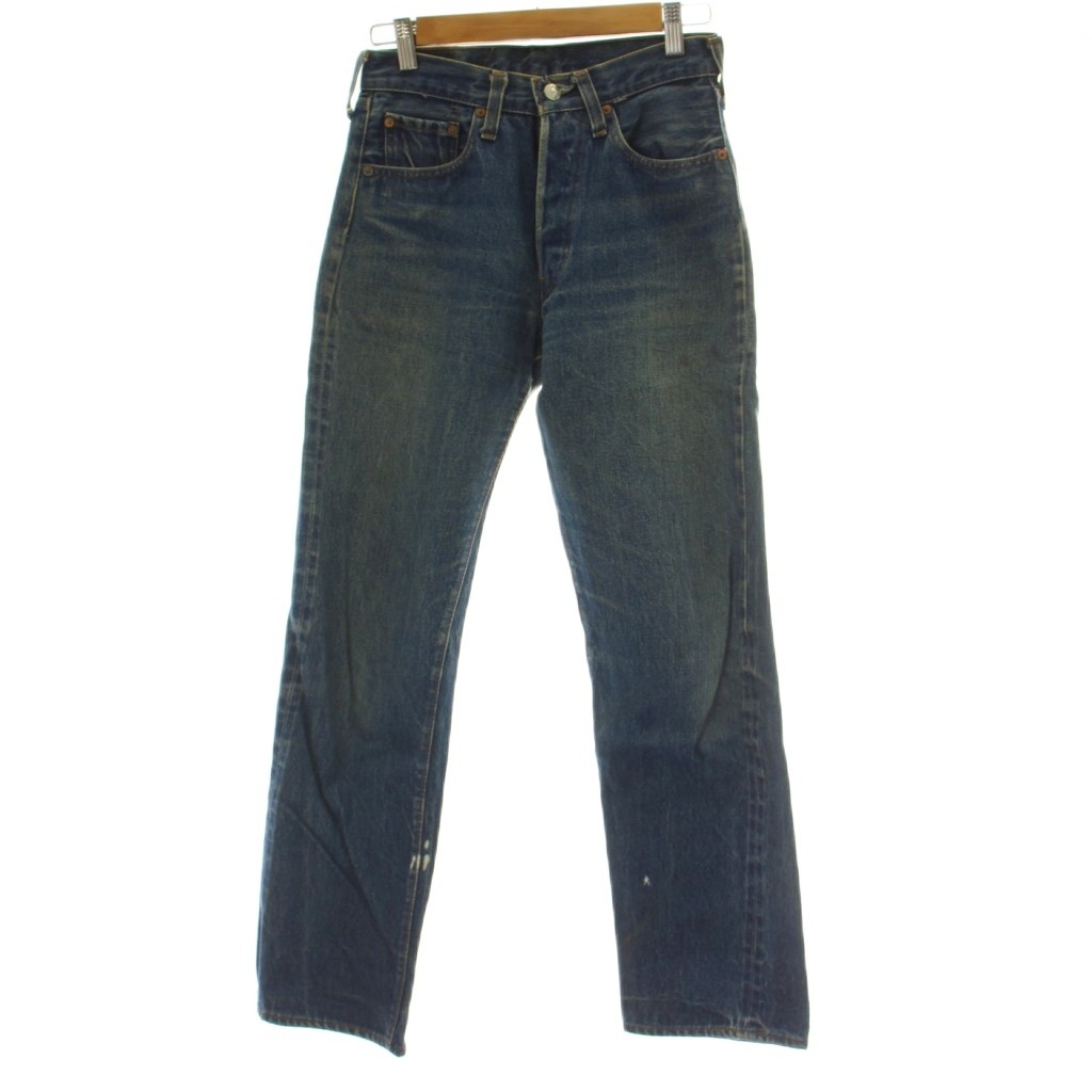 【中古】リーバイス Levi's デニム ジーンズ W28 L32 インディゴブルー 無地 ボタンフライ ストレートレッグ /GG ■ECE003 メンズ 【ベクトル 古着】 260310
