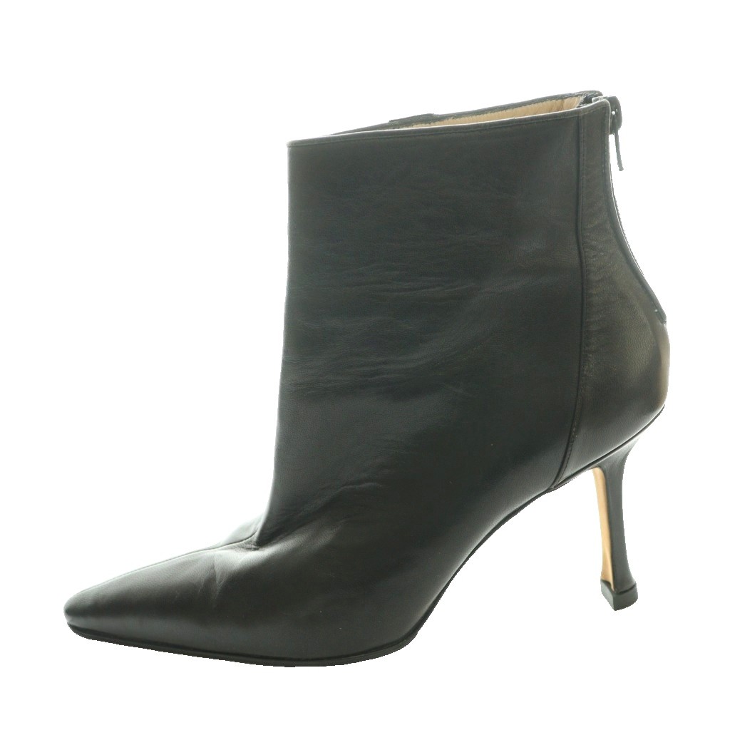 【中古】マノロブラニク MANOLO BLAHNIK ショートブーツ バックジップ ハイヒール 38 黒 ブラック /SS ■OS ■GY62 レディース 【ベクトル 古着】 260313