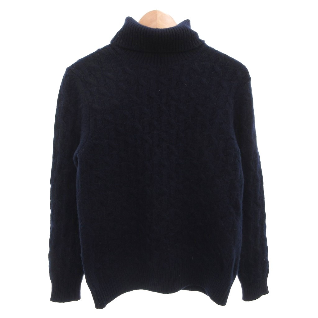 【中古】SETTEFILI CASHMERE 有線テレビ編み物 スウェーター タートルネック カシミール 長袖 XS 紺 米国海軍 /FF ■GY62 メンズ 【ベクター 古着】 260317 ニット・セーター-トップス