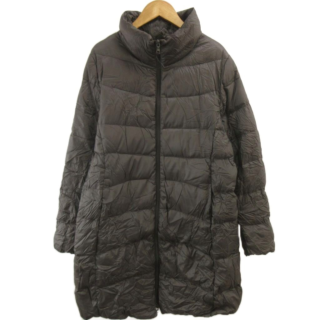 【中古】ユニクロ UNIQLO ウルトラライトダウン ダウンコート ポケッタブル アウター ナイロン ミドル ハイネック ジップアップ XL 茶色 ブラウン /XZ ■ECA003 レディース 【ベクトル 古着】 260409