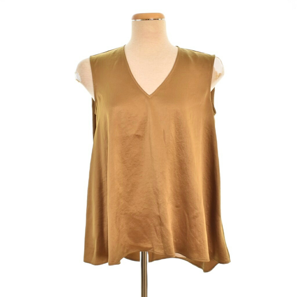 【中古】ゼロエイトサーカス 08SIRCUS Vintage washer satin sleeveless top サテン ノースリーブ カットソー 0 茶 ブラウン S19SL-TS05 ■ECA003 レディース 【ベクトル 古着】 260331