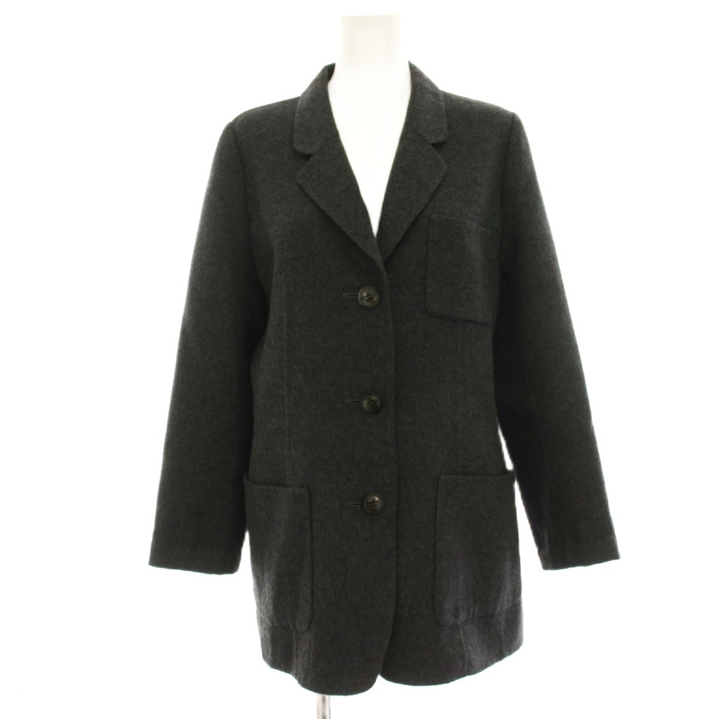 【中古】グリーンクラブ GREENCLUBS ニットジャケット テーラードジャケット シングル 3B カシミヤ ウール混 2 グレー /HN ■GY53 レディース 【ベクトル 古着】 260409